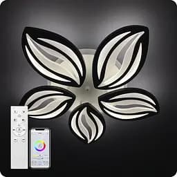 Люстра світлодіодна 517 Light 3color з пультом 120Вт Чорний (01451)