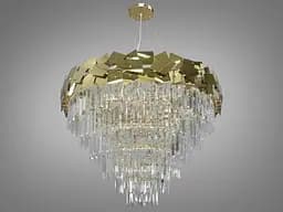 Люстра стельова Diasha 82211/800G, 22 лампи, золоте покриття, елітний стиль для зали - мініатюра 2