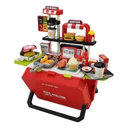 Дитяча іграшкова кухня "Фаст-фуд" Bambi 668-159/160(Red) з аксесуарами