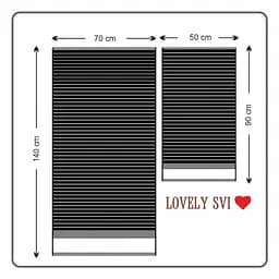 Набір 2 жакардові рушники Lovely Svi для ванної, готелів, СПА, на подарунок 70 х 140 см і 50 х 90 см Oxford Stripe Cool бежево - сірий (351124) - мініатюра 5