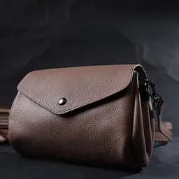 Компактна шкіряна сумка з трикутним клапаном Vintage 22256 бежева - мініатюра 7