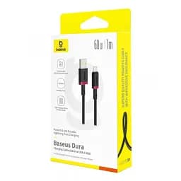 Кабель Baseus Dura Series Cable USB to Type-C 60W 1m P10377802U01-01 Black-Red - мініатюра 2