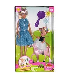 Лялька 8399 Defa Верхова їзда, з коняком та гребінцем, в коробці (6967500437337) Рожевий