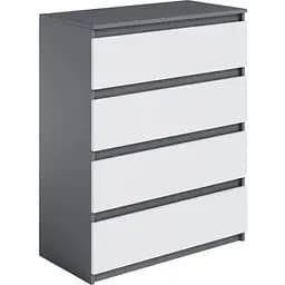 Комод Moreli T-215 на 4 ящики 800х980х400 мм Антрацит/Білий (mo-t215-antracit-white)