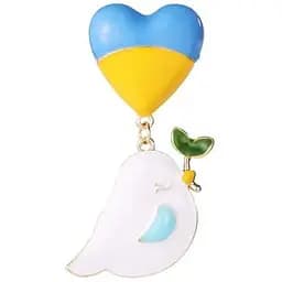 Брошь Голубь мира брошь-булавка символ Украины желто-голубая