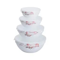 Набір судочків Yiwu HP-7-713 4 шт з кришкою для зберігання продуктів білий  