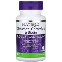 Корица, хром и биотин Natrol Blood Sugar Health 60 таблеток (NTL04898)
