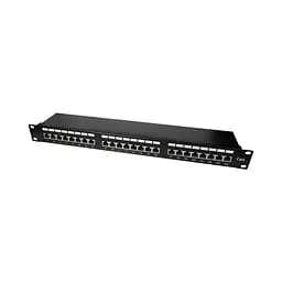 Патч-панель 24 порти NVC-PN-12/24 CAT5/CAT6 19" 1U екранована (73-00145)
