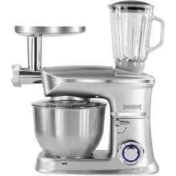 Комбайн кухонний Royalty Line PKM-1900.7BG чаша 6.5 л 1900 Вт тістоміс + м'ясорубка + блендер сріблястий