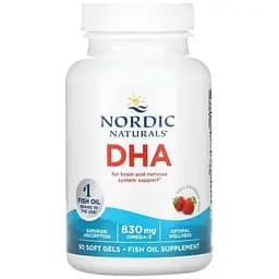 Рыбий жир Nordic Naturals DHA 830 мг 90 капсул вкус клубники (NOR-01743)