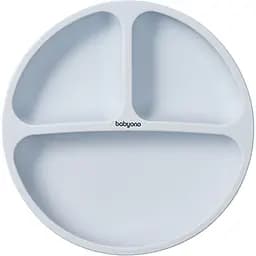 Мисочка силиконовая BabyOno с присоской на три секции синий