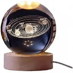 Декоративный 3D ночник Хрустальный шар + дерево LED светильник Солнечная система теплый свет 5V