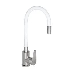 Змішувач для кухні Lidz Vida 04R-WFS U-подібний гнучкий White (k35) Білий