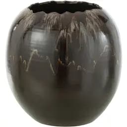 Кашпо J-Line керамічне коричневого кольору з потіками фарби 30х30 см (43128)