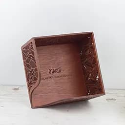 Дерев'яна серветниця VANZA LEAF mahogany - M (17.5 см) - мініатюра 3