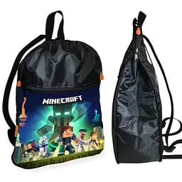 Рюкзак-мішок для взуття, спортивної форми Майнкрафт «Minecraft» дитяча сумка для змінки з розширювачем (01272)