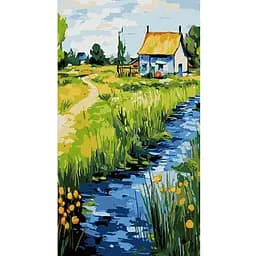 Набір для розпису по номерах Strateg Біля берега річки 50х25 см (WW157)