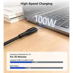 Кабель Choetech XCC-1008,USB 2.0, Power Delivery (PD), до 100 Ватт C-тато/C-тато, 1.8 м. (XCC-1008) - мініатюра 3