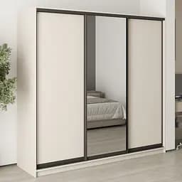 Шкаф-купе трехдверный MebelStar Стандарт BG 2ДСП/Зеркало 220x45x210 см Кашемир (MBS-8368)