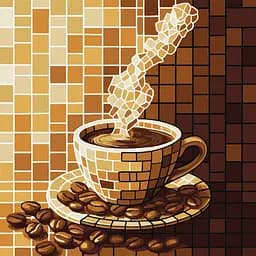 Картина за номерами "Вітраж. Кава" ©art_selena_ua KHO5166, 30х30 см