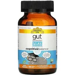 Кишечник і мозок Country Life Gut Connection Kids Cognitive Balance 100 жувальних таблеток