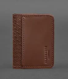 Кожаная обложка для ID-паспорта и водительского заседания 4.0 Карбон светло-коричневый Crazy Horse