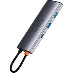 USB-хаб Baseus Metal Gleam Series 7-in-1 Multifunctional Type-C HUB Gray (WKWG020113) [72632] - мініатюра 3