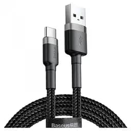 Кабель Baseus cafule Cable USB For Type - C 3A 1m Gray + Black - мініатюра 1