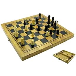 Нарды+шахматы+шашки бамбук 24х12 см