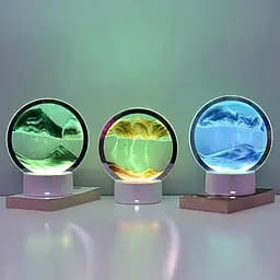 Настільна LED-лампа нічник RGB Пісочний годинник 3D Sandscape. Картина Рухомий пісок
