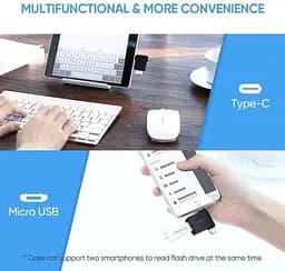 Адаптер Ugreen 2 in 1 Adapter microUSB Male + USB Type-C Male to USB 3.0 Female OTG Black (30453) - мініатюра 4