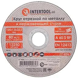 Круг отрезной по металлу и нержавеющей стали Intertool 125 х 1.0 х 22.2 мм в упаковке 25 шт.