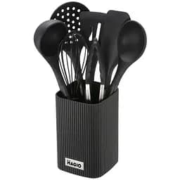 Набір кухонного приладдя Magio MG-1130 із підставкою 8 предметів Чорний