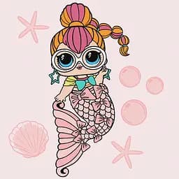 Картина по номерам "L.O.L. Surprise! Mermaids Neon QT" KHO6264, 40х40 см