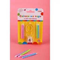 Набір свічки +цифра LED "Maxi" 9 що світиться MX701007-9 (123456789176)