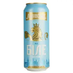 Пиво Львівське Лев, біле, фільтроване, 4,8%, 0,48 л, з/б
