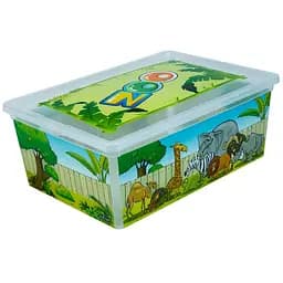 Коробка Qutu Light Box Zoo 10 л 37х26х14 см різнокольорова (LIGHT BOX с/к ZOO 10л.)
