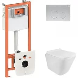 Набір Q-tap інсталяція 3 в 1 Nest QT0133M425 з панеллю змиву круглою QT0111M11111SAT + унітаз з сидінням Tern QT1733052ERW