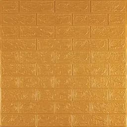 Панель 3D Wall Sticker самоклеюча 700х770х3 мм цегла золота (011-3) SW-00000676