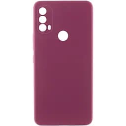 Чохол Silicone Cover Lakshmi Full Camera (AAA) для Motorola Moto E40 Бордовий / Plum