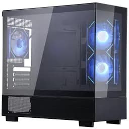 Корпус 1stPlayer Mi5-BK-2FC7R-1FC7, Black, без БЖ, Mini Tower, Micro ATX / Mini ITX, 1xUSB 3.0 / 1xUSB 2.0, макс. CPU - 185 мм / VGA - 360 мм, 3x120 мм ARGB, бічна та передня панель із загартованого скла