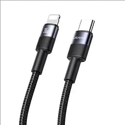Кабель Usams SJ729 30W Aluminum Alloy Data Cable Type-C To LightningSY Series 1.2 м Сірий