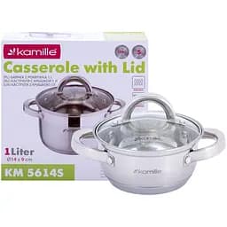 Каструля Kamille з нержавіючої сталі з кришкою 1 л (5614S) - мініатюра 4