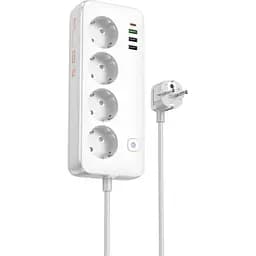 Сетевой удлинитель Hoco AC22 Sunlight PD30W 4 розетки 1.5m Белый