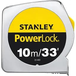 Рулетка Stanley Powerlock комбінована сталева з покрриттям Mylar 10 м x 25 мм (0-33-443)
