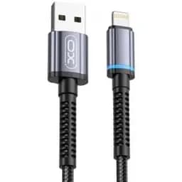 Кабель XO NB215 2.4A Intelligent conversion light braided data cable lightning cable Черный