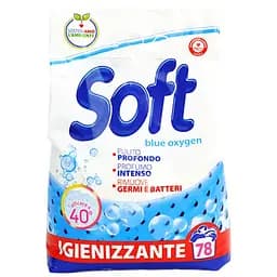 Універсальний пральний порошок з активним киснем biochimica Soft blue oxygen 78 прань 3.9 кг