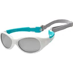 Детские солнцезащитные очки Koolsun Flex 0+ белые с бирюзовым (KS-FLWA000)