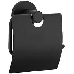 Тримач для туалетного паперу чорний/нержавіюча сталь Frap F30203 1/40 Чорний матовий