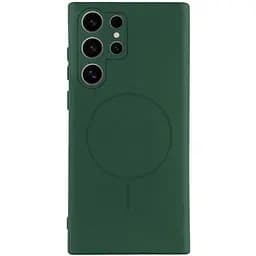 Чохол Lakshmi Silicone Cover Full Camera (AA) with MagFit для Samsung Galaxy S24 Ultra Зелений / Dark green